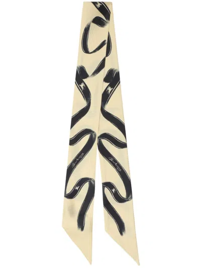 Burberry Ribbon-print Scarf In White