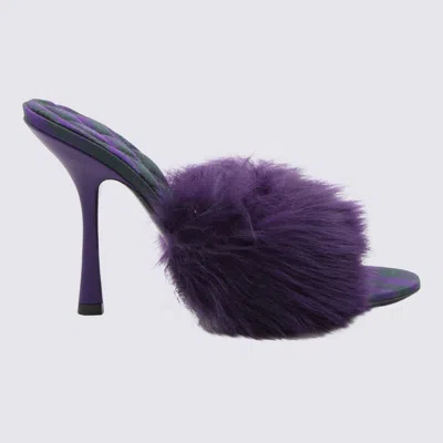 BURBERRY RIBBON SHEARLING MINNIE MULES