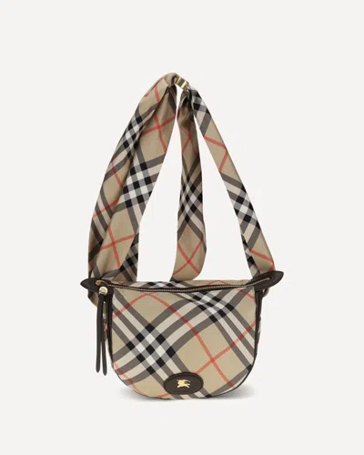 Burberry Ribbon Silk Twill Shoulder Bag In Brown