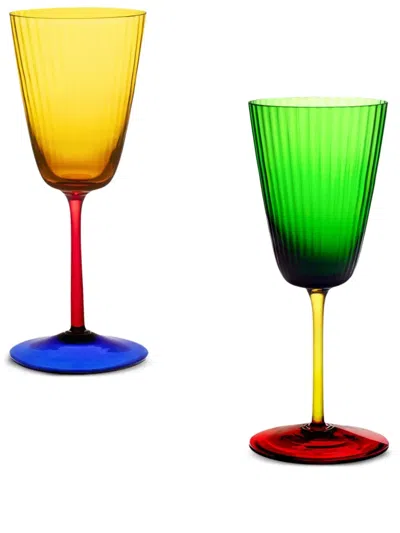 Burberry Ridged Glasses (set Of Two) In Multi