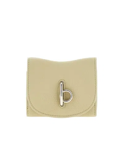 Burberry Ring Buckle Flip Wallet In Nude