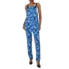BURBERRY BURBERRY RIPPLE-PRINT JUMPSUIT IN INK BLUE