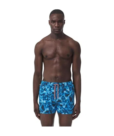 Burberry Ripple-print Swim Shorts In Brown