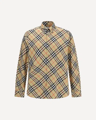 Burberry Roan Check Cotton Flannel Shirt In Multi