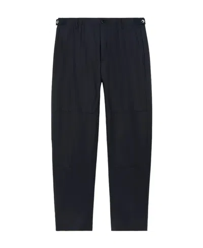 Burberry Wool Tailored Trousers In Blue