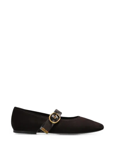 Burberry Robin Buckle-strap Ballet Flats In Braun