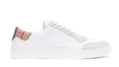 Burberry Two-tone Leather And Suede Sneakers In Multicoloured