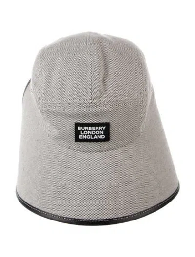Pre-owned Burberry Robyn Logo-print Bonnet Cap In Gray