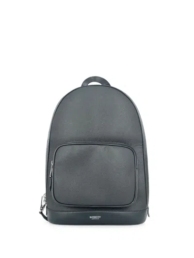 Pre-owned Burberry Rocco Logo-embossed Backpack In Black