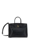 Burberry 'rocking Horse' Black Handbag With Logo Plaque On The Front And All-over Embossed Crocodile In Multicolor