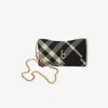 Burberry Rocking Horse Chain Strap Wallet In Black/calico
