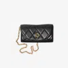 Burberry Rocking Horse Chain Strap Wallet In Black/gold