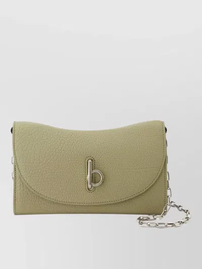 Burberry Rocking Horse Chain Wallet Leather In Green