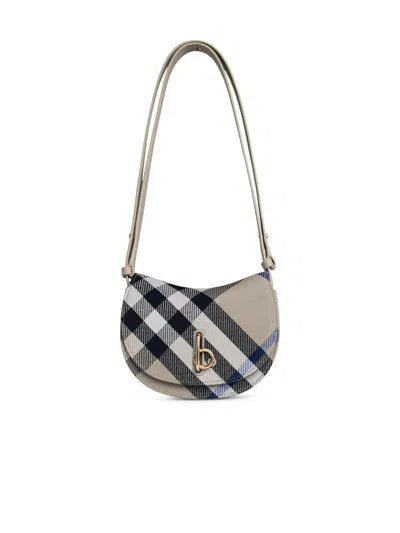 Burberry Rocking Horse Mini Crossbody Bag In Lichen Cotton Blend In Multi
