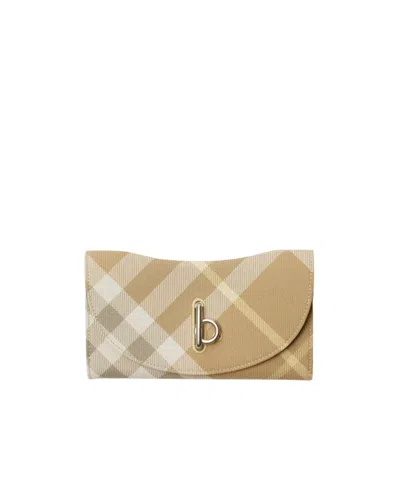 Burberry Rocking Horse Checked Wallet In Green