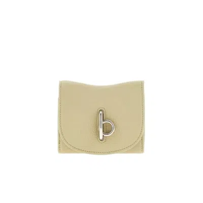 Burberry Rocking Horse Compact Leather Wallet In Neutral
