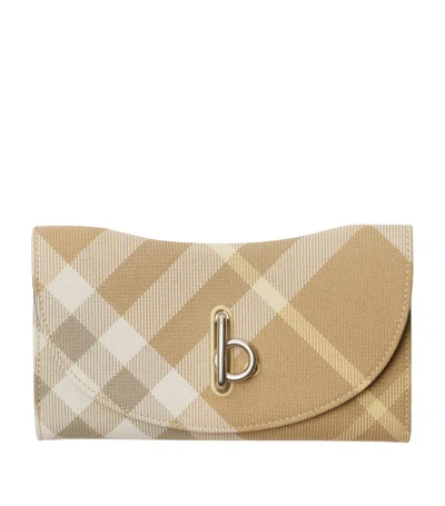 Burberry Women's Rocking Horse Check Wallet In Flax