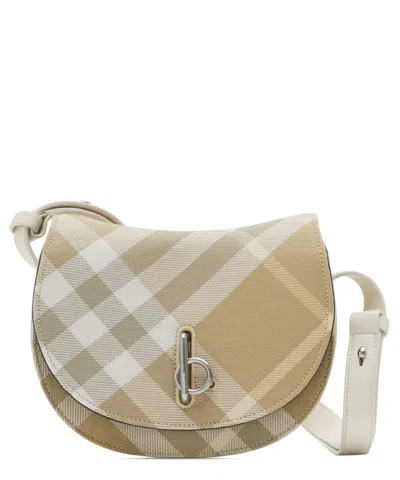 Burberry Rocking Horse Check-pattern Crossbody Bag In Beige