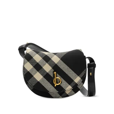 Burberry Rocking Horse Jacquard Mini Bag In Black