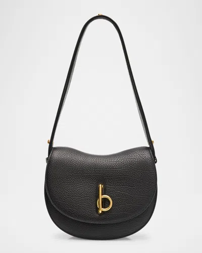 Burberry Rocking Horse Large Leather Crossbody Bag In Black