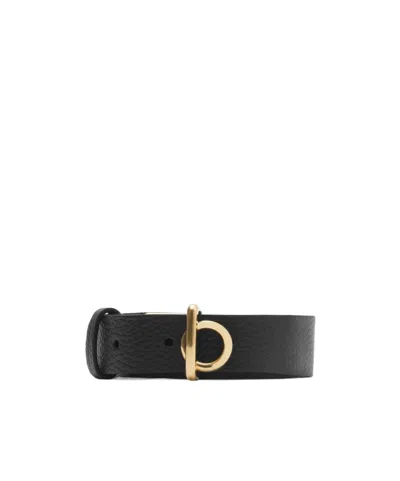 Burberry Rocking Horse Leather Belt In Black