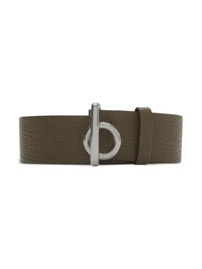 Burberry Rocking Horse Leather Belt In Green