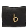 Burberry Rocking Horse Leather Compact Wallet In Black In Black