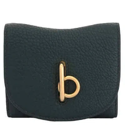 Pre-owned Burberry Rocking Horse Leather Compact Wallet In Vine 8082333