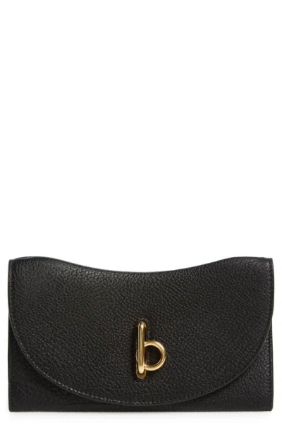 Burberry Rocking Long Leather Wallet In Black