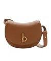 Burberry Rocking Horse Small Leather Saddle Crossbody Bag In Hazel
