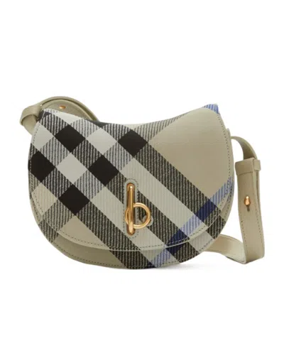 Burberry Rocking Horse Leather Mini Bag In Neutrals