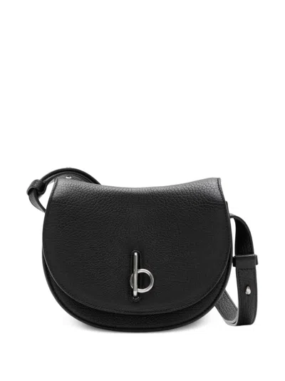 Burberry Rocking Horse Leather Shoulder Bag In Black
