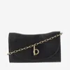 Burberry Womens Black Rocking Horse Chain-strap Calf-leather Wallet In Black
