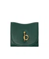 Burberry Rocking Horse Leather Wallet In Green