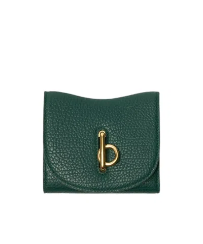 Burberry Rocking Horse Leather Wallet In Green