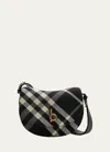 Burberry Rocking Horse Medium Check Crossbody Bag In Black