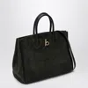 BURBERRY BURBERRY ROCKING HORSE MEDIUM DARK GREEN SUEDE TOTE