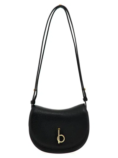 Burberry Small Rocking Horse Leather Shoulder Bag In Black
