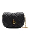 Burberry Black Leather Rocking Horse Shoulder Bag In Black