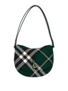 Burberry Wool Blend Shoulder Bag With Check Motif In Green