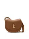 Burberry Rocking Horse Small Leather Saddle Crossbody Bag In Nude & Neutrals