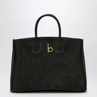 Burberry Rocking Horse Small Dark Suede Tote