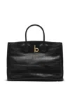 Burberry Black Leather Rocking Horse Tote Bag