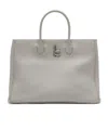 Burberry Structured Grey Bag With Textured Finish In Gray