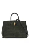 Burberry Mini Rocking Horse Leather Tote Handbag In Green