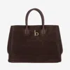 Burberry Womens Rocking Horse Suede Tote Bag Dark Brown In Dark Brown