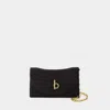 Burberry Womens Black Rocking Horse Chain-strap Calf-leather Wallet In Black
