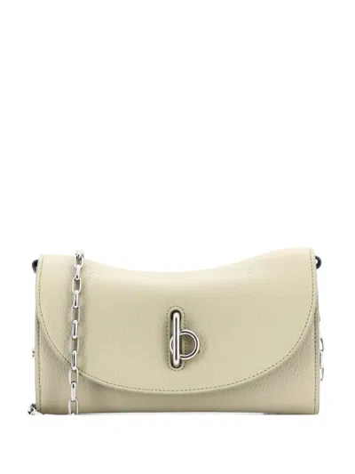 Pre-owned Burberry Rocking Horse Wallet On Chain Jacquard With Leather Shoulder Bag In Neutral