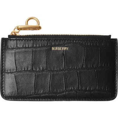 Burberry Rocking Horse Zip Card Case In Black