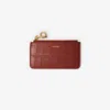 Burberry Womens Rocking Horse Croc-effect Leather Card Holder Rust In Rust